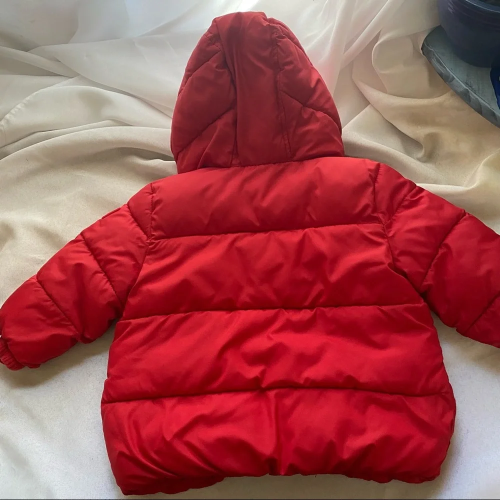 GAP Red Puffer Hooded Kids Jacket
